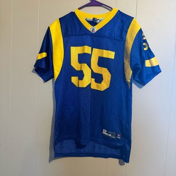 BUNDLE‎  St. Louis Rams Kids XL Blue Yellow #55 LAURINAITIS Jersey & men L Tee - Picture 7 of 13